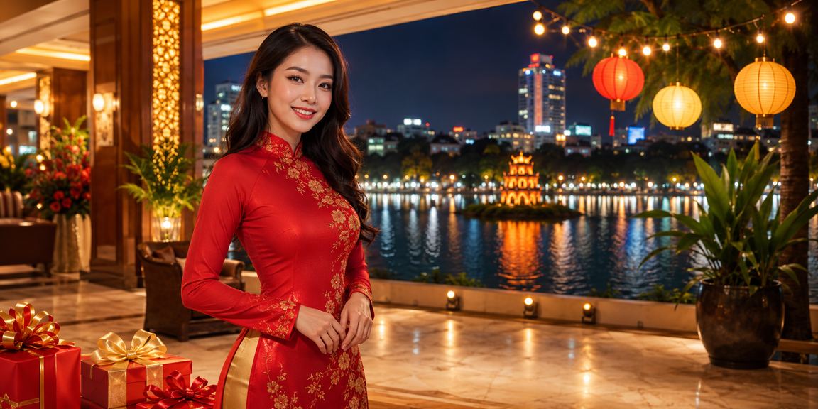 Người phụ nữ Hà Nội mặc áo dài sử dụng điện thoại để truy cập nền tảng cá cược trực tuyến